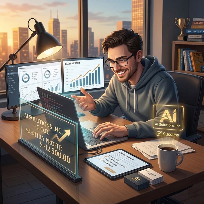 Person succeeding with AI tools